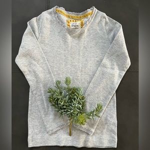 Boden girl 7-8 gray long sleeve shirt